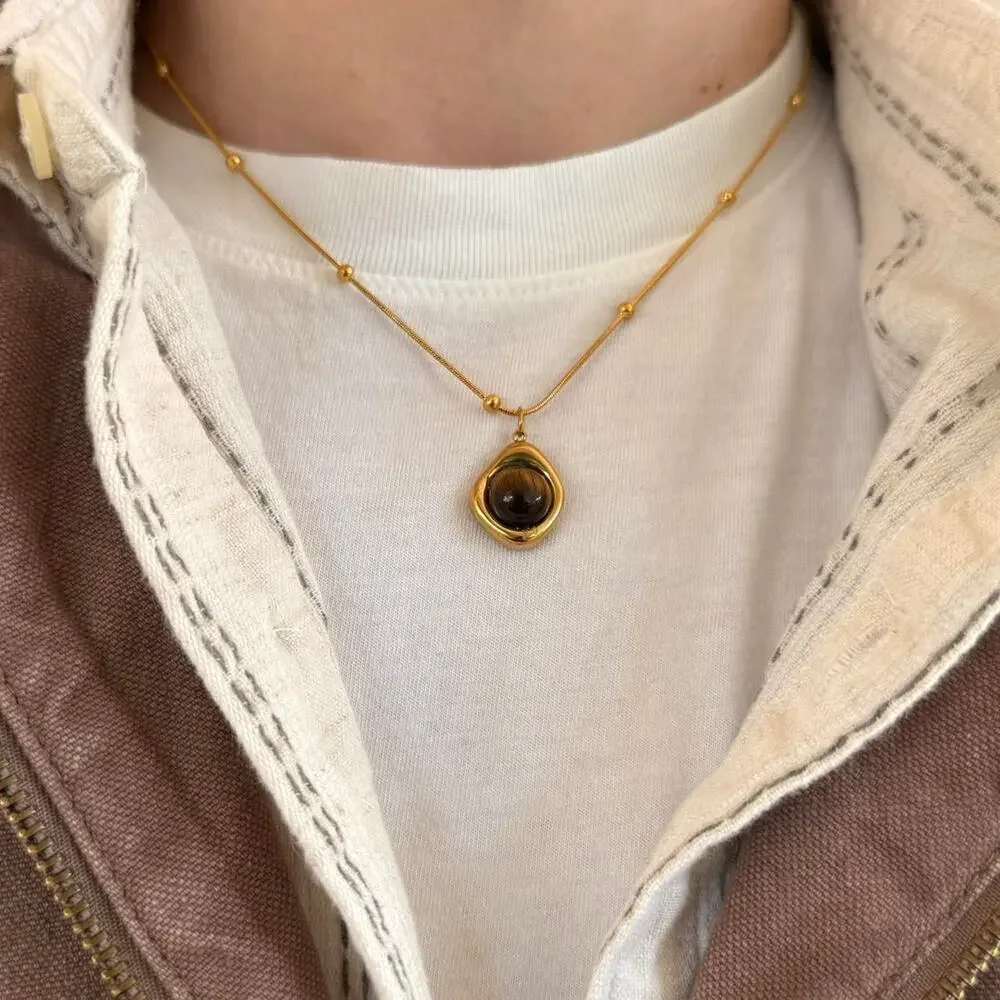 Y2k 2000s gold brown opal